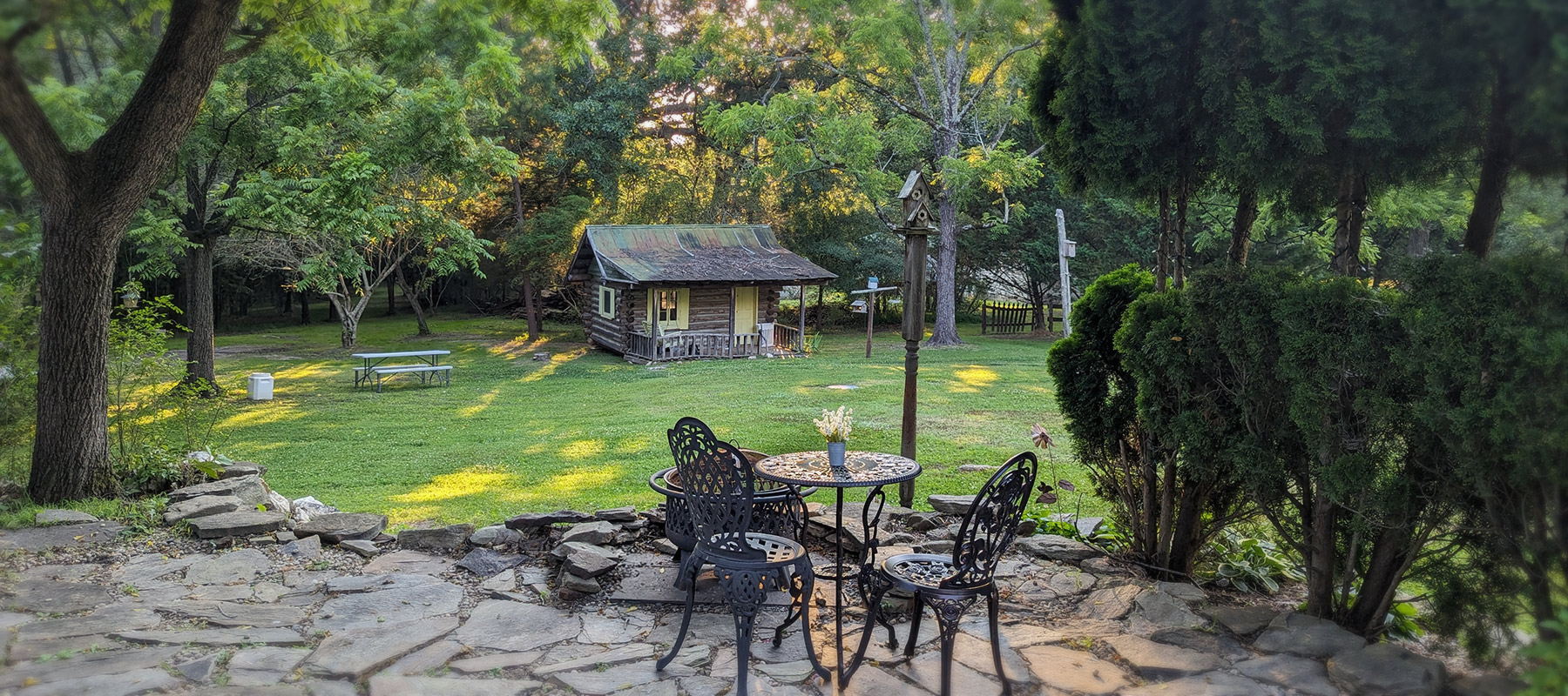 Patio with cafe set