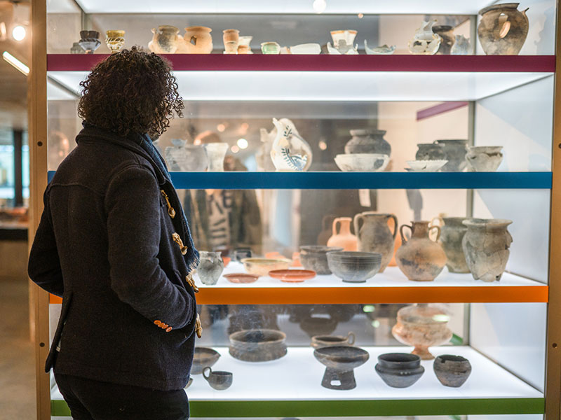Inside pottery shop
