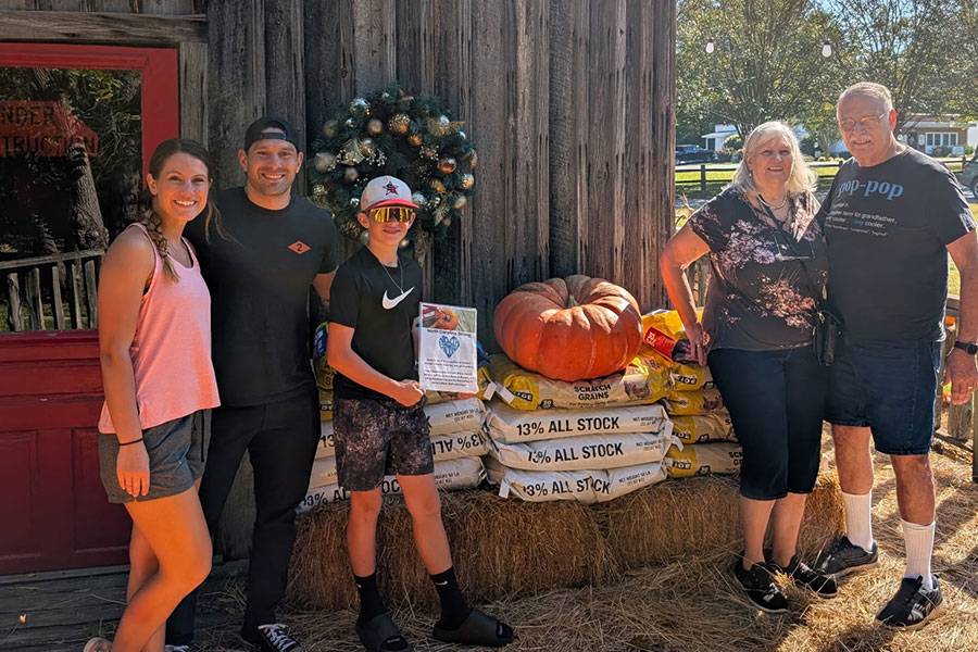 family at fall festival