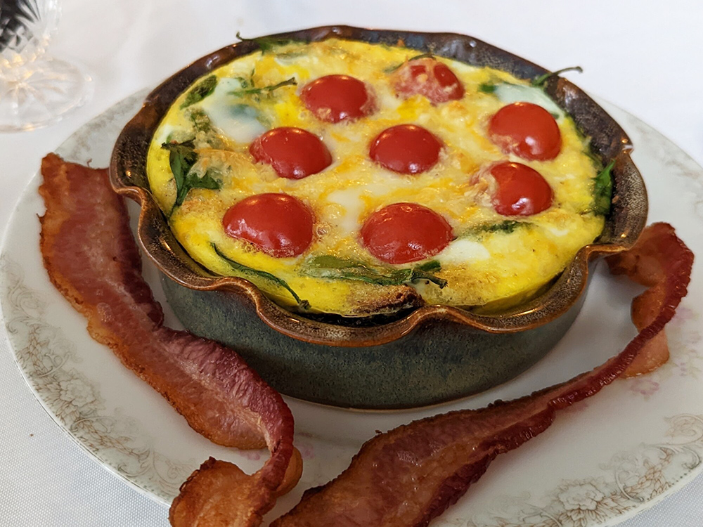 crustless quiche and bacon