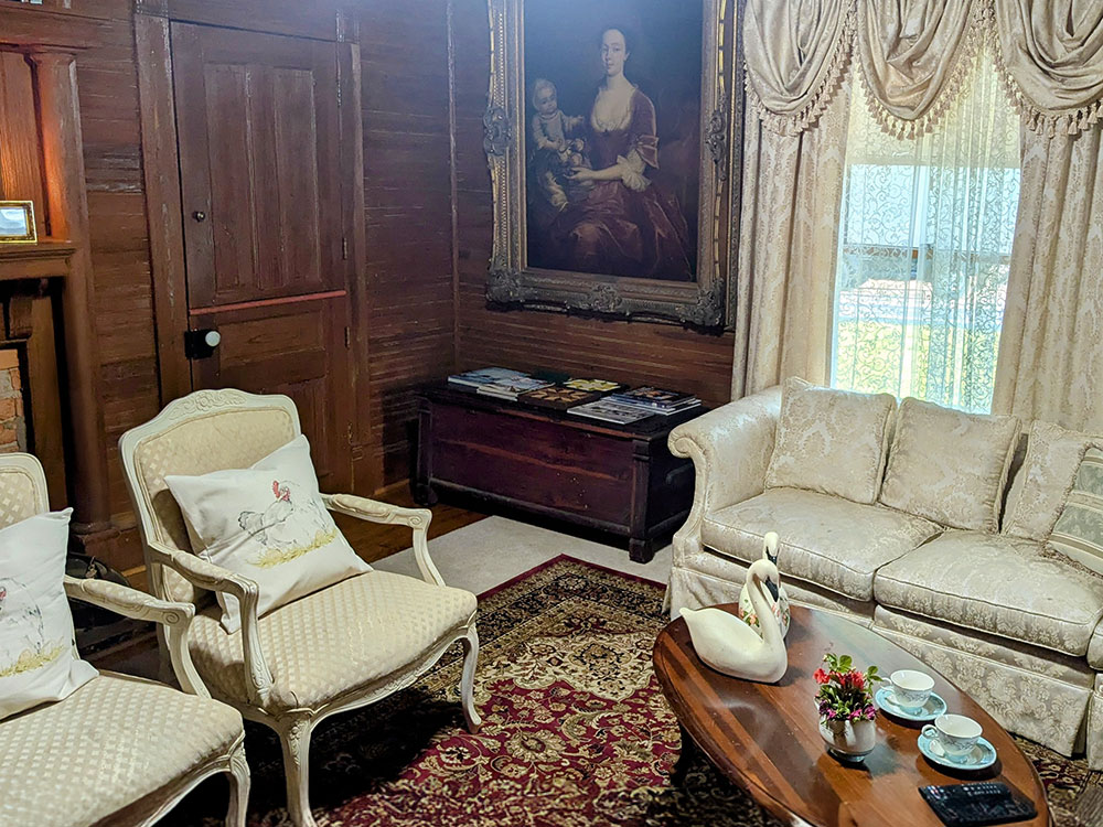 living room view towards painting