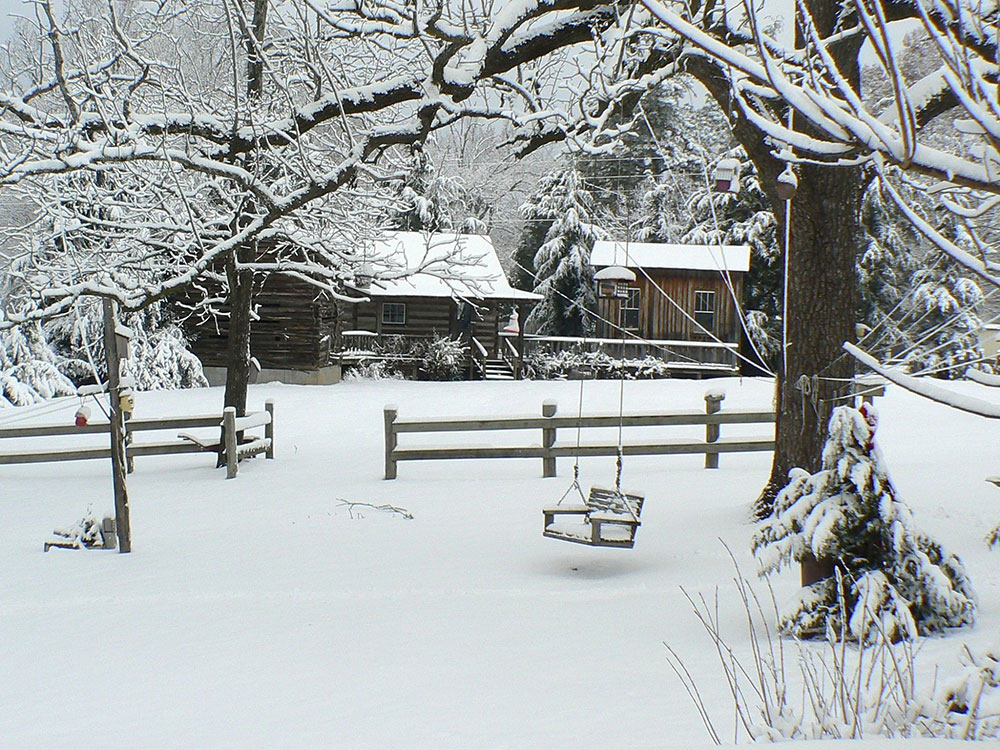 Snowy Duck Smith House yard